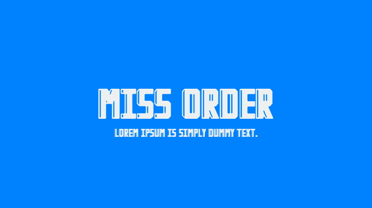 Miss Order Font