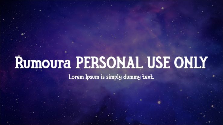 Rumoura PERSONAL USE ONLY Font Family