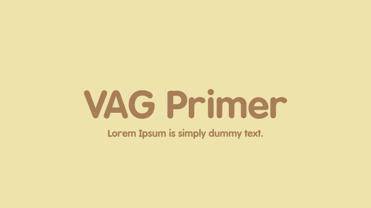 VAG Primer Font
