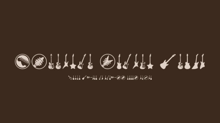 Electric Guitar Icons Font