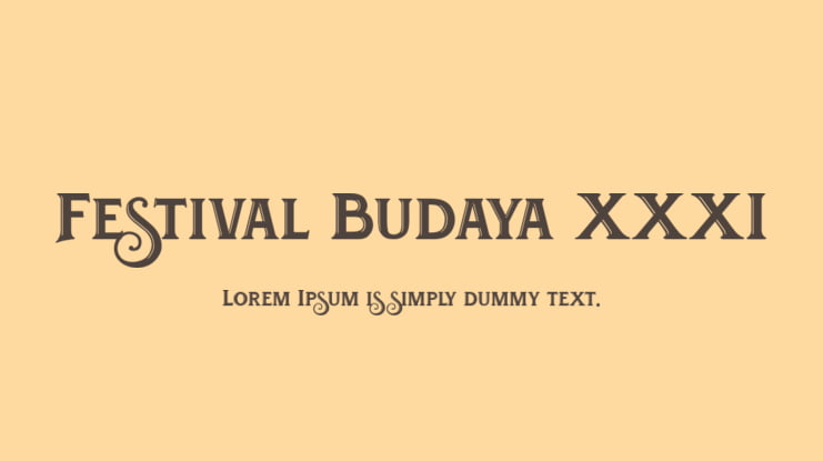 Festival Budaya XXXI Font