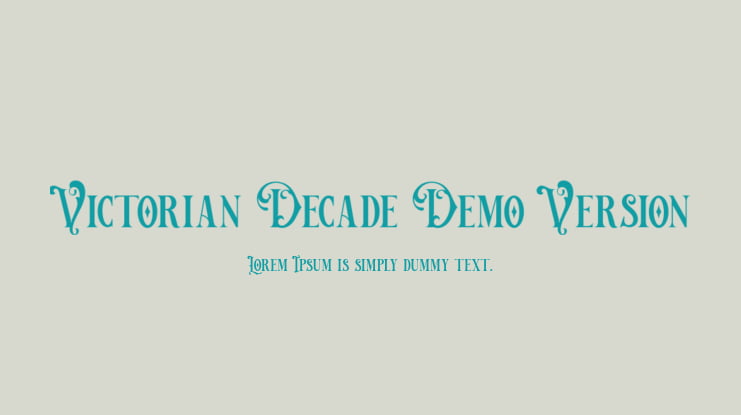 Victorian Decade Demo Version Font