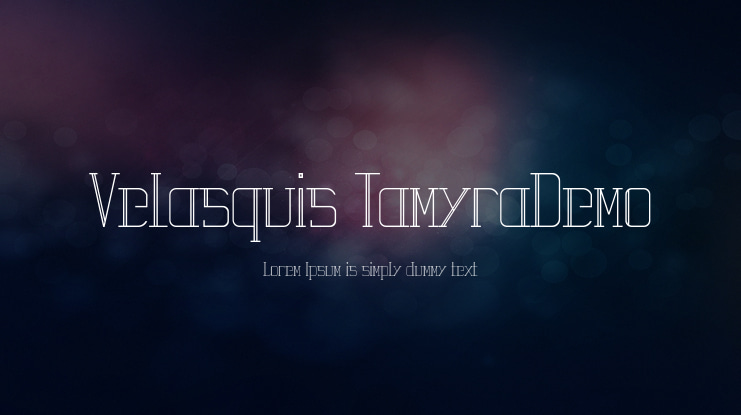 Velasquis TamyraDemo Font