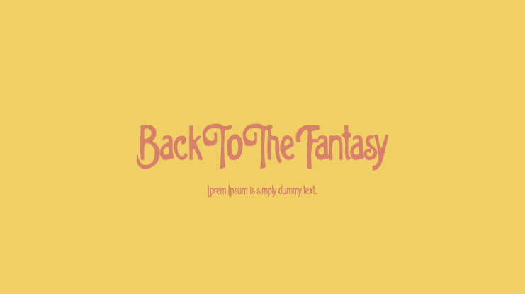 Back To The Fantasy Font