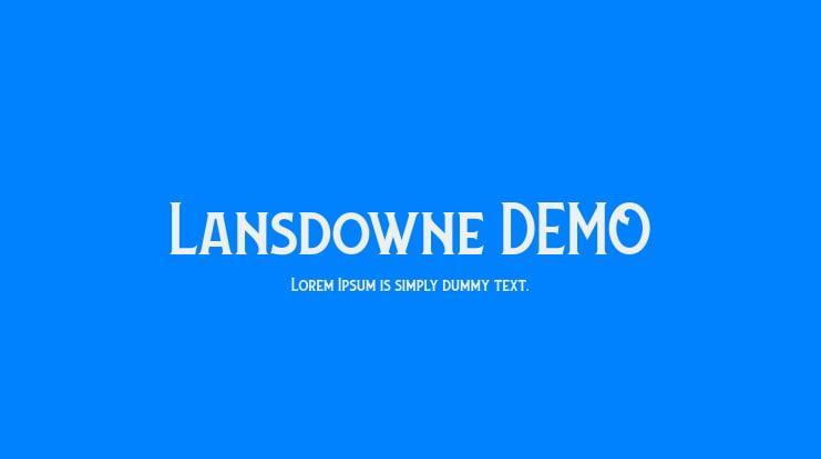 Lansdowne DEMO Font