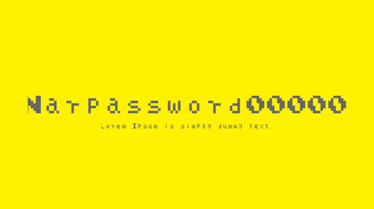 Narpassword00000 Font Family