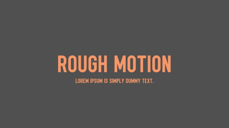 Rough Motion Font