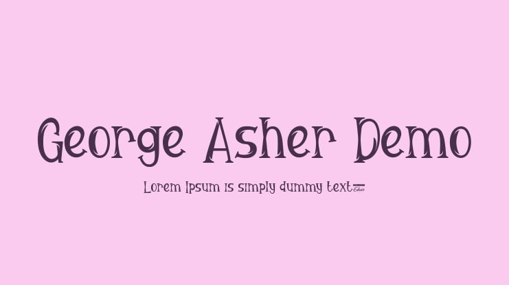 George Asher Demo Font