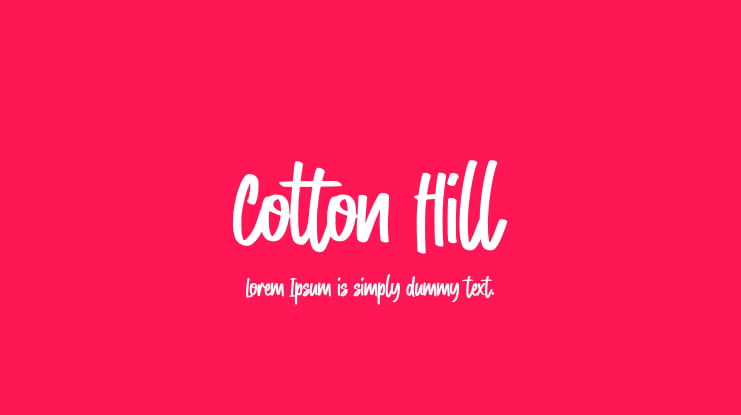 Cotton Hill Font