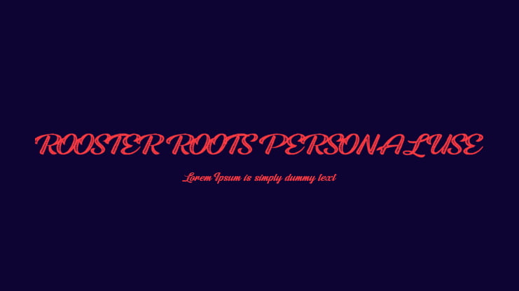 ROOSTER ROOTS PERSONAL USE Font