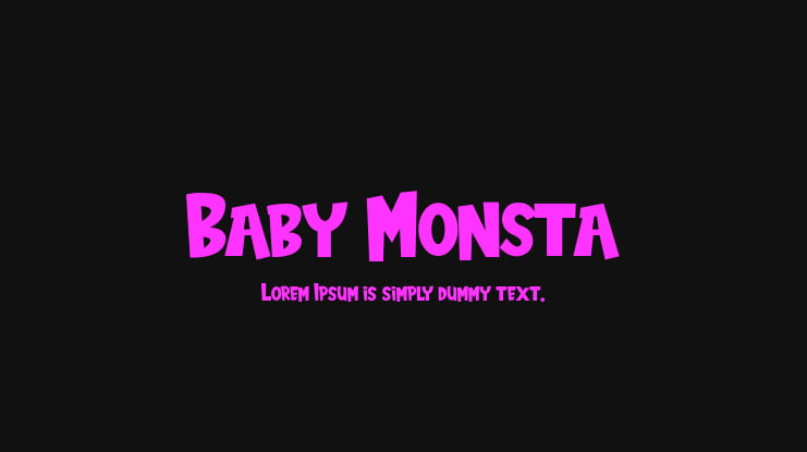 Baby Monsta Font, fachranheit std