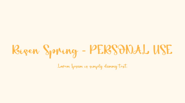 Risen Spring - PERSONAL USE Font Family
