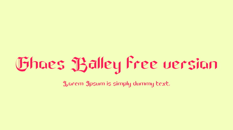 Ghoes Balley free version Font