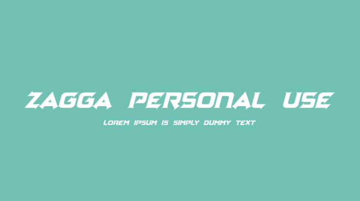 Zagga Personal Use Font