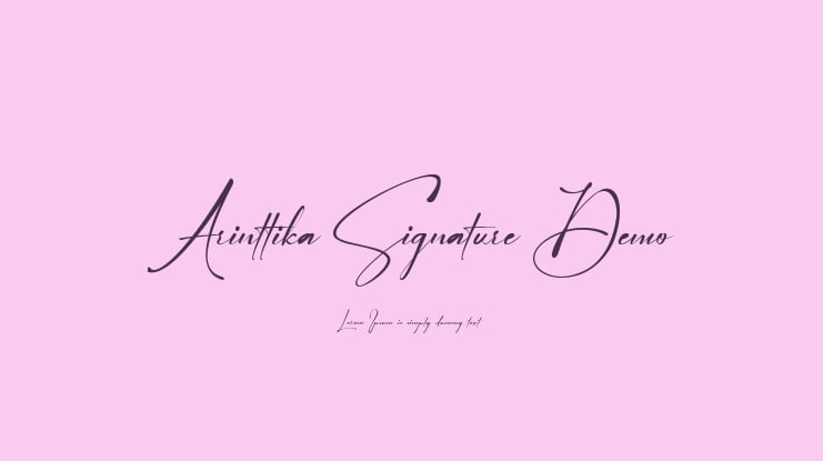 Arinttika Signature Demo Font