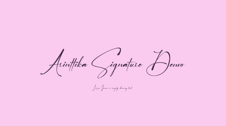 Arinttika Signature Demo Font