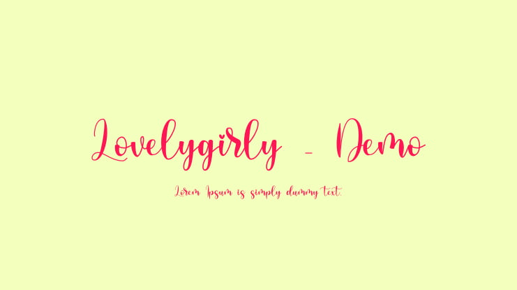 Lovelygirly - Demo Font