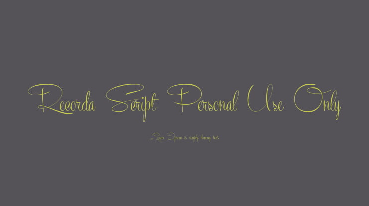 Recorda Script Personal Use Only Font