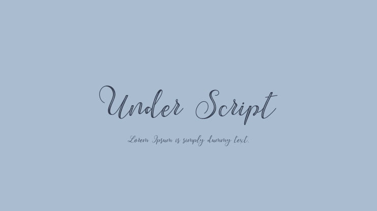 Under Script Font