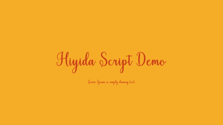 Hiyida Script Demo Font