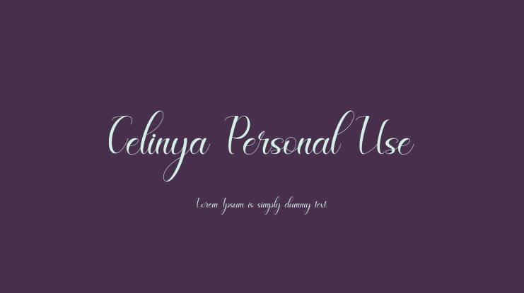 Celinya Personal Use Font