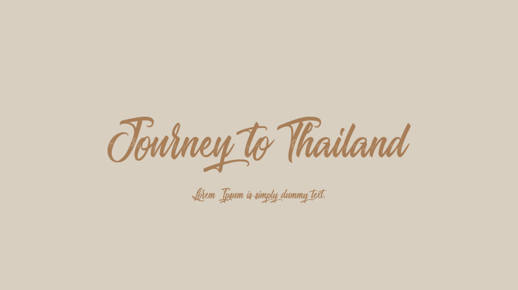 Journey to Thailand Font Family