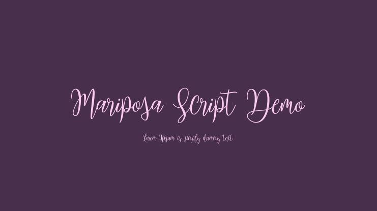 Mariposa Script Demo Font