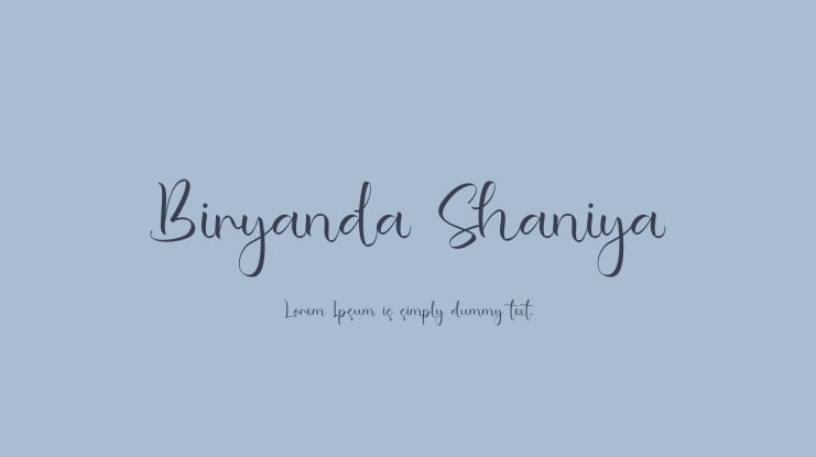 Biryanda Shaniya Font