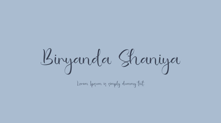 Biryanda Shaniya Font