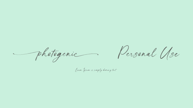 photogenic - Personal Use Font