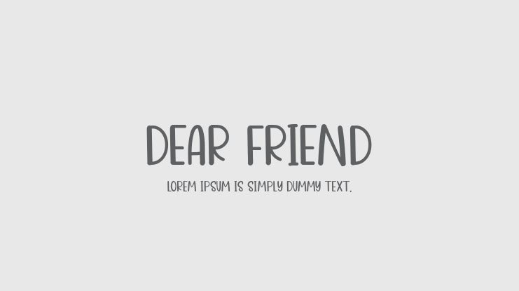 Dear Friend Font