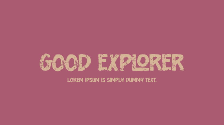 Good Explorer Font