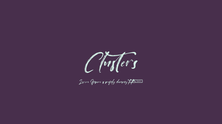 Clusters Font