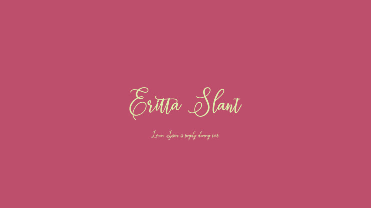 Eritta Slant Font
