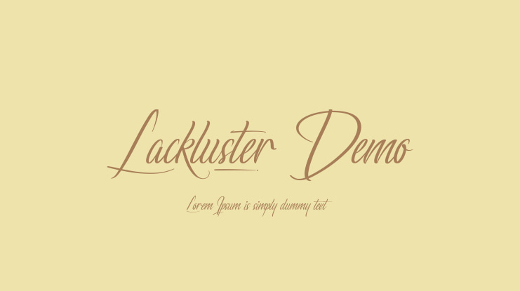 Lackluster Demo Font