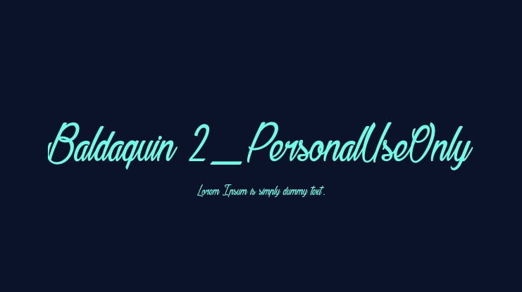 Baldaquin 2_PersonalUseOnly Font Family