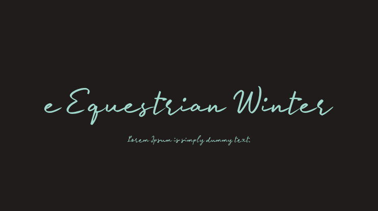e Equestrian Winter Font