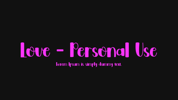 Love - Personal Use Font