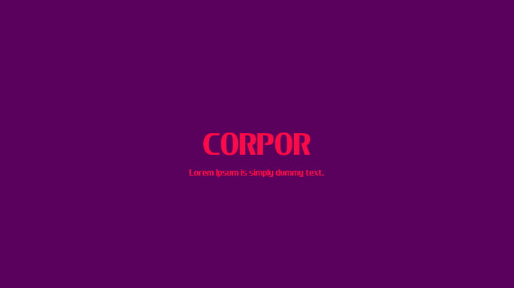 CORPOR Font