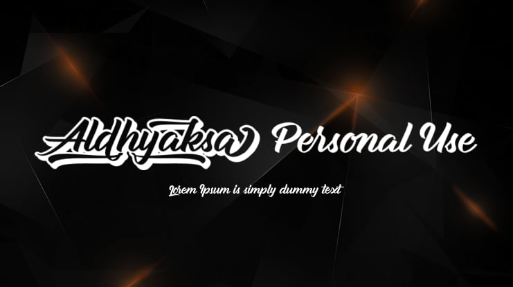 Aldhyaksa Personal Use Font
