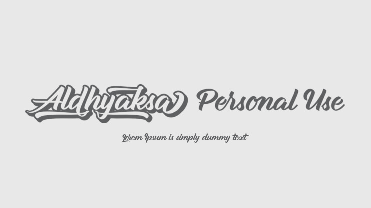 Aldhyaksa Personal Use Font