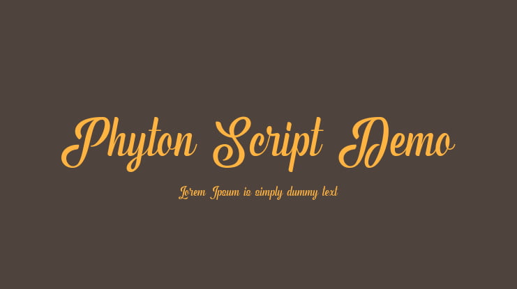 Phyton Script Demo Font