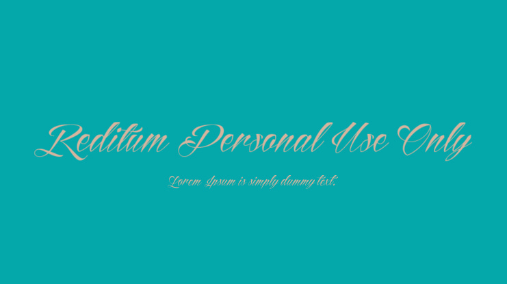 Reditum Personal Use Only Font