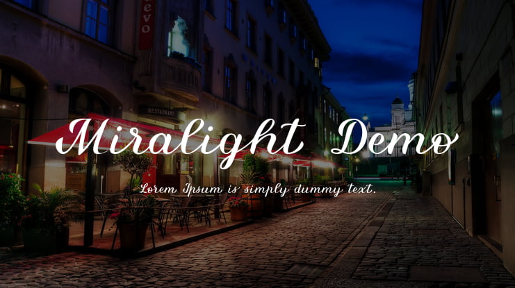 Miralight Demo Font