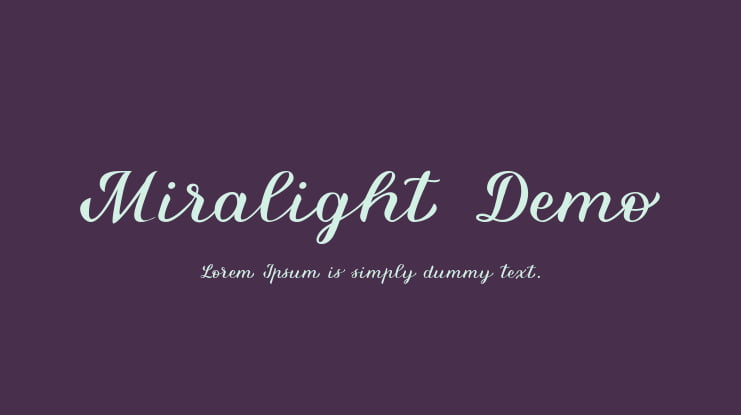 Miralight Demo Font