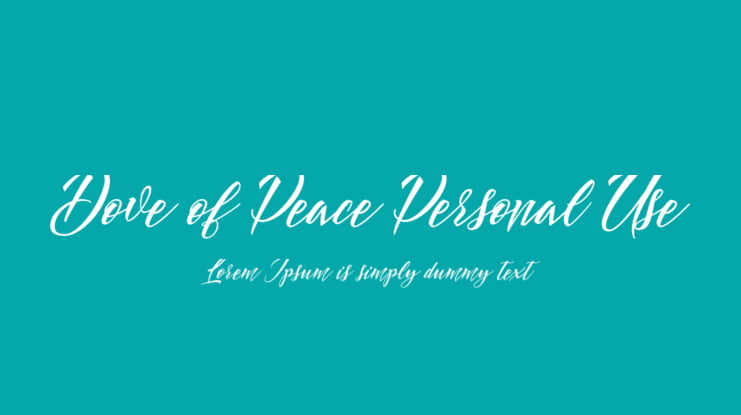 Dove of Peace Personal Use Font Family