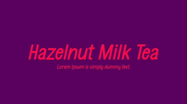 Hazelnut Milk Tea Font