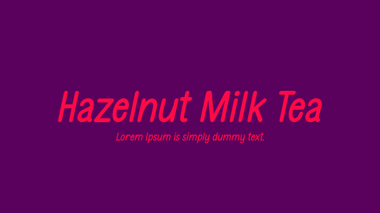 Hazelnut Milk Tea Font