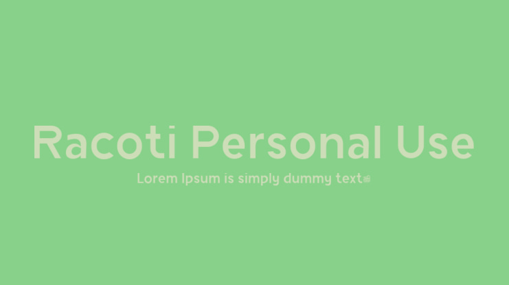 Racoti Personal Use Font Family