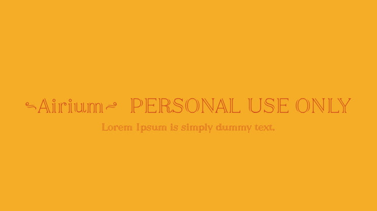 Airium  PERSONAL USE ONLY Font Family